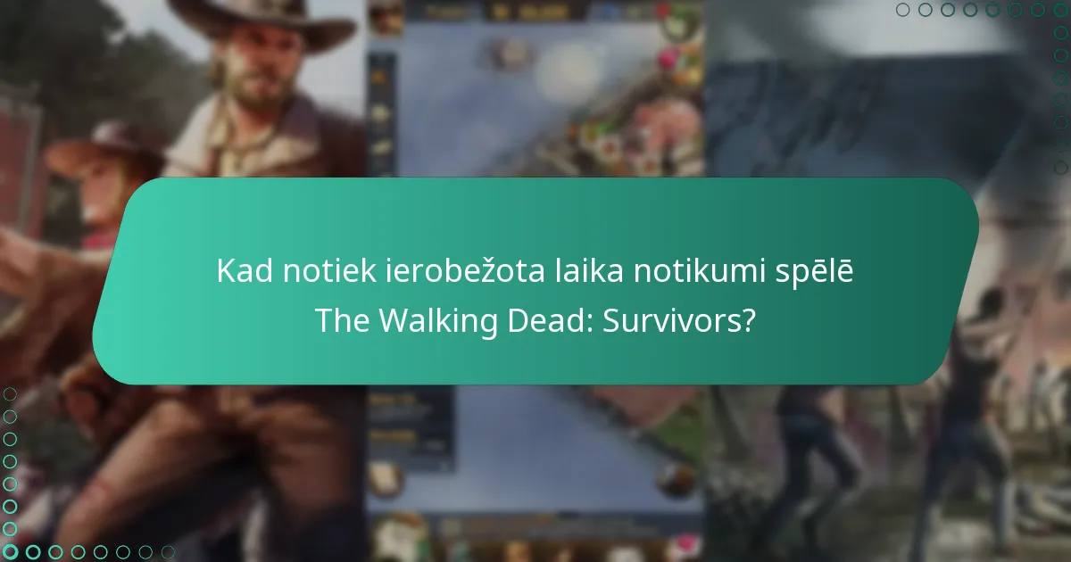 Kad notiek ierobežota laika notikumi spēlē The Walking Dead: Survivors?