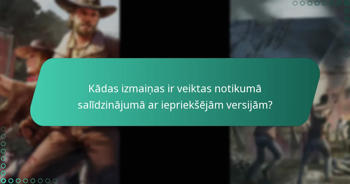 Kādas izmaiņas ir veiktas notikumā salīdzinājumā ar iepriekšējām versijām?